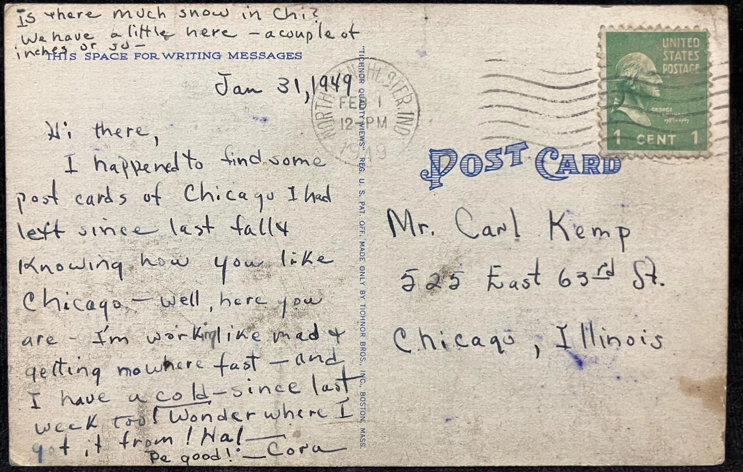 View in Jackson Park Showing Replica of Christopher Columbus Boat, Chicago, Illinois - Vintage Park Postcard