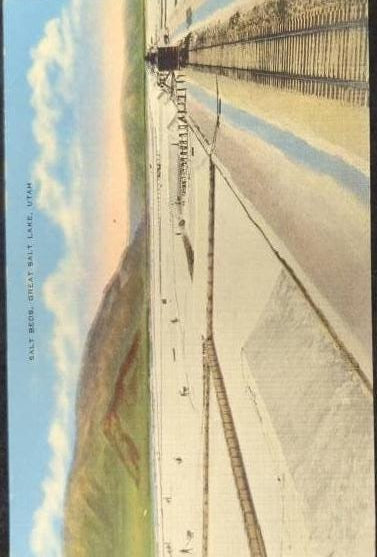 Salt Beds at the Great Salt Lake, Utah - Vintage Postcard