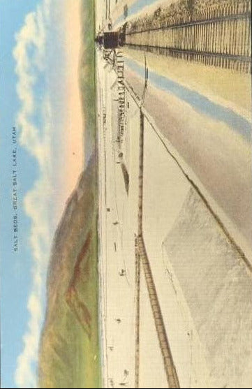 Salt Beds at the Great Salt Lake, Utah - Vintage Postcard