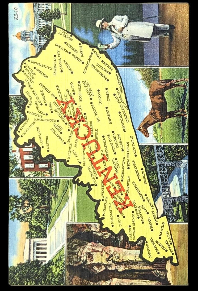 Kentucky Vintage Postcard Digital Art - Digital Print Download