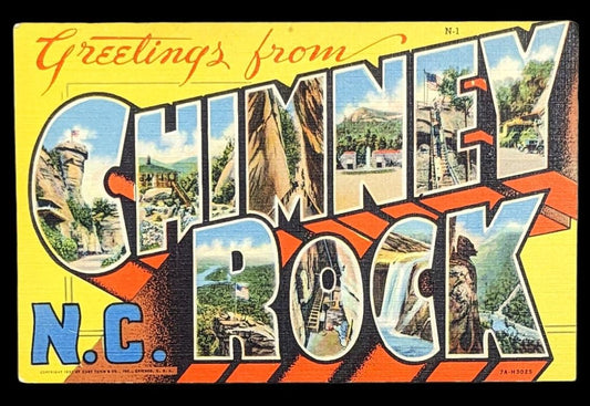 Greetings from Chimney Rock, North Carolina - Digital Print Download