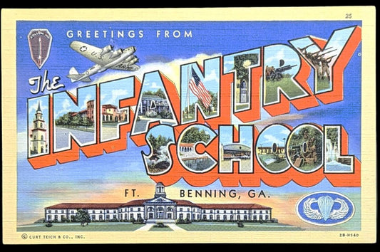 Greetings from The Infantry School, Benning, Georgia - Digital Print Download