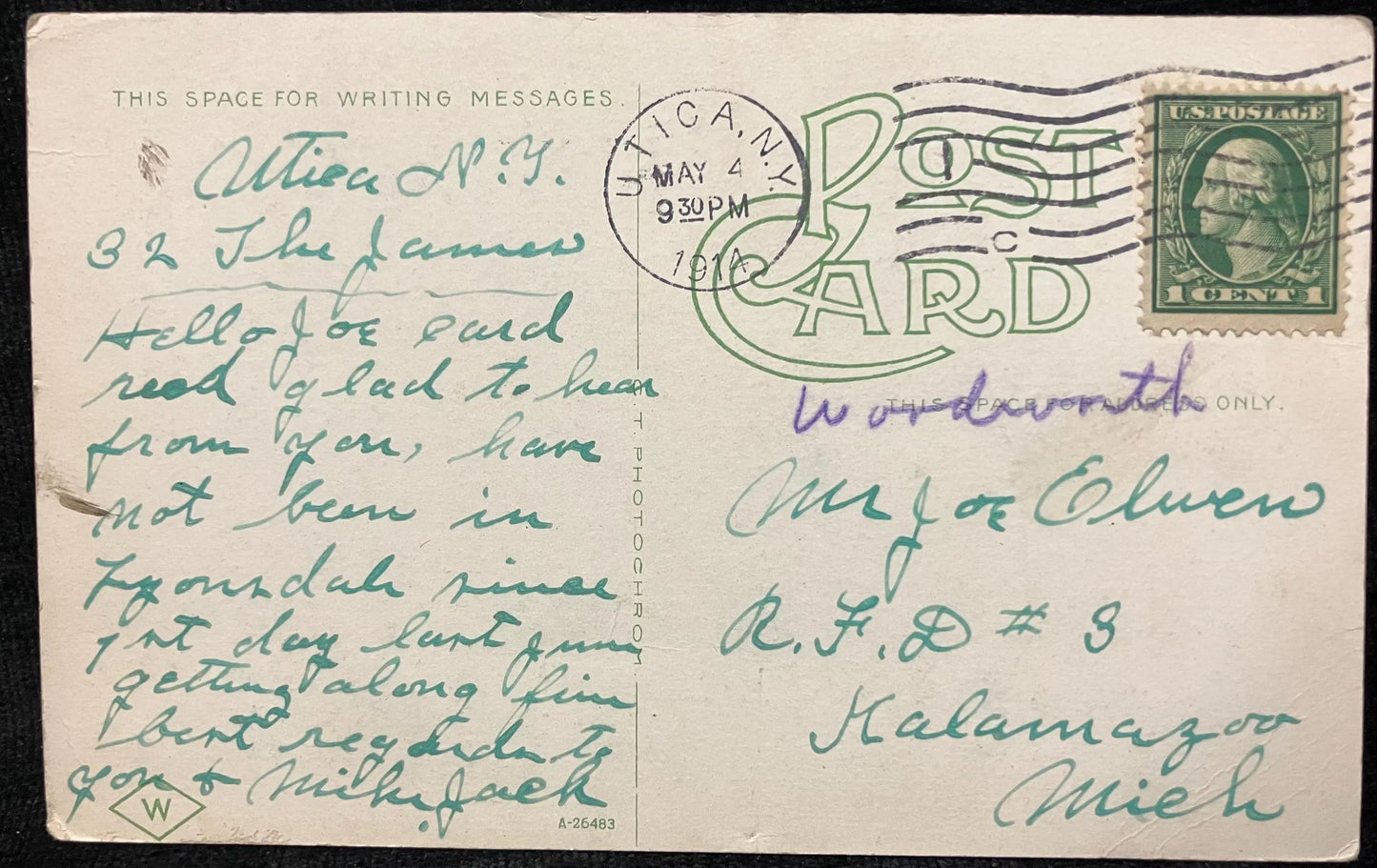 Hotel Utica, Utica, New York - Vintage Hotel Postcard