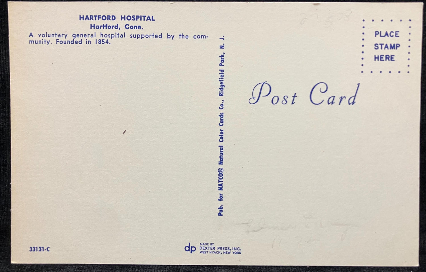 Hartford Hospital - Hartford, Conn. - Hospital Postcard