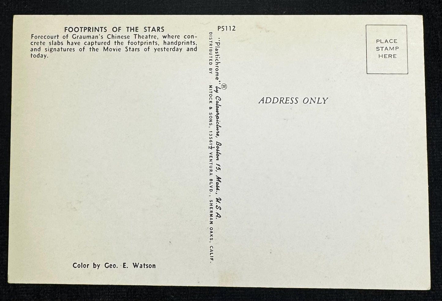 Footprints of the Stars, California - Vintage Postcard