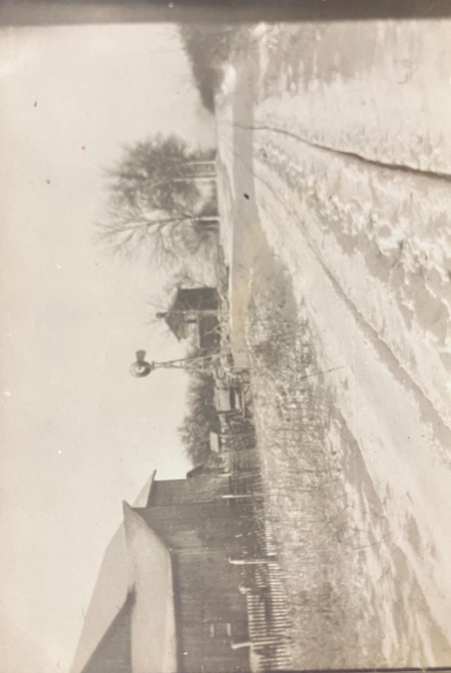 RPPC - Michigan Country Road, March 13, 1911 - Farm House with Windmill and Barns - Fresh Fallen Snow - Country Scene - Real Photo Postcard