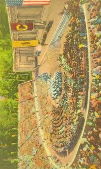 The Greek Threatre of University of California - Linen Postcard 1930s/40s