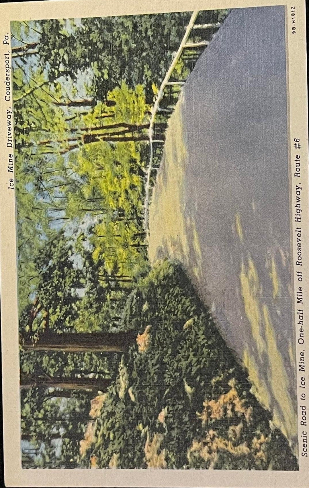 Ice Mine Driveway, Coudersport, Pennsylvania - 1930s/40s Linen Postcard
