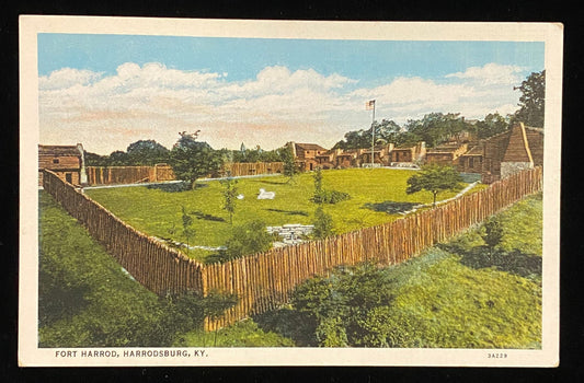 Fort Harrod - Harrodsburg, Kentucky - 1933 Linen Postcard