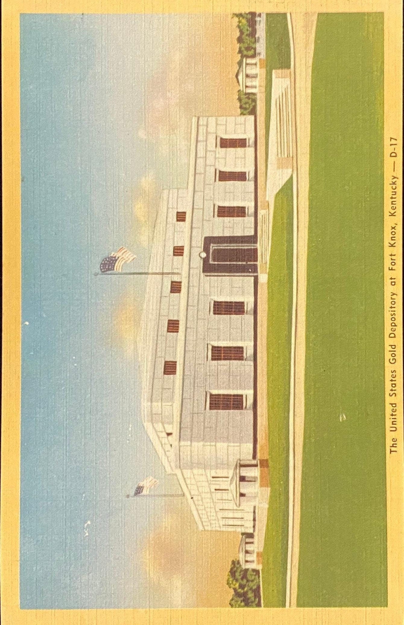 The United States Gold Depository - Fort Knox, Kentucky - 1940s Linen Postcard