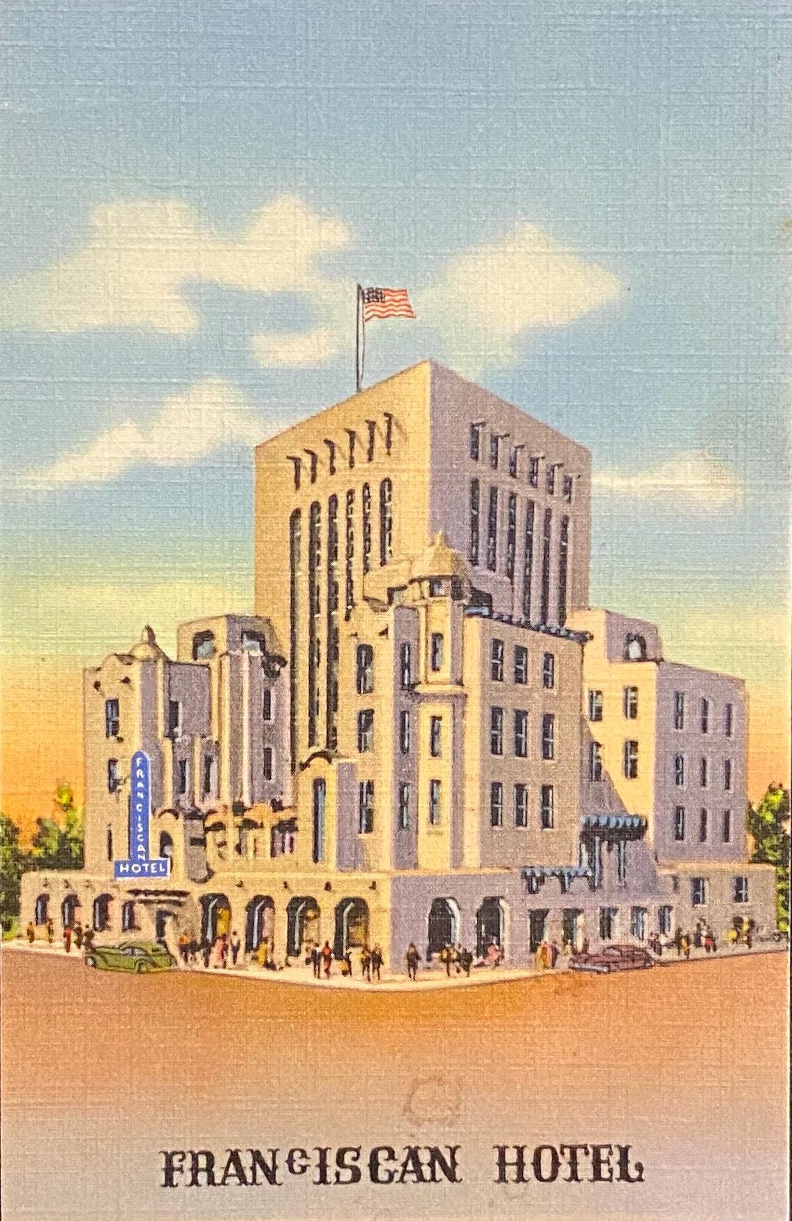Franciscan Hotel - Albuquerque, New Mexico - 1940 Linen Postcard