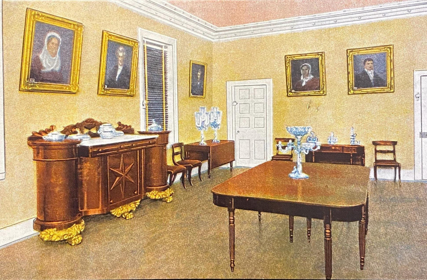 Hermitage Dining Room - Nashville, Tennessee - 1940s Linen Postcard
