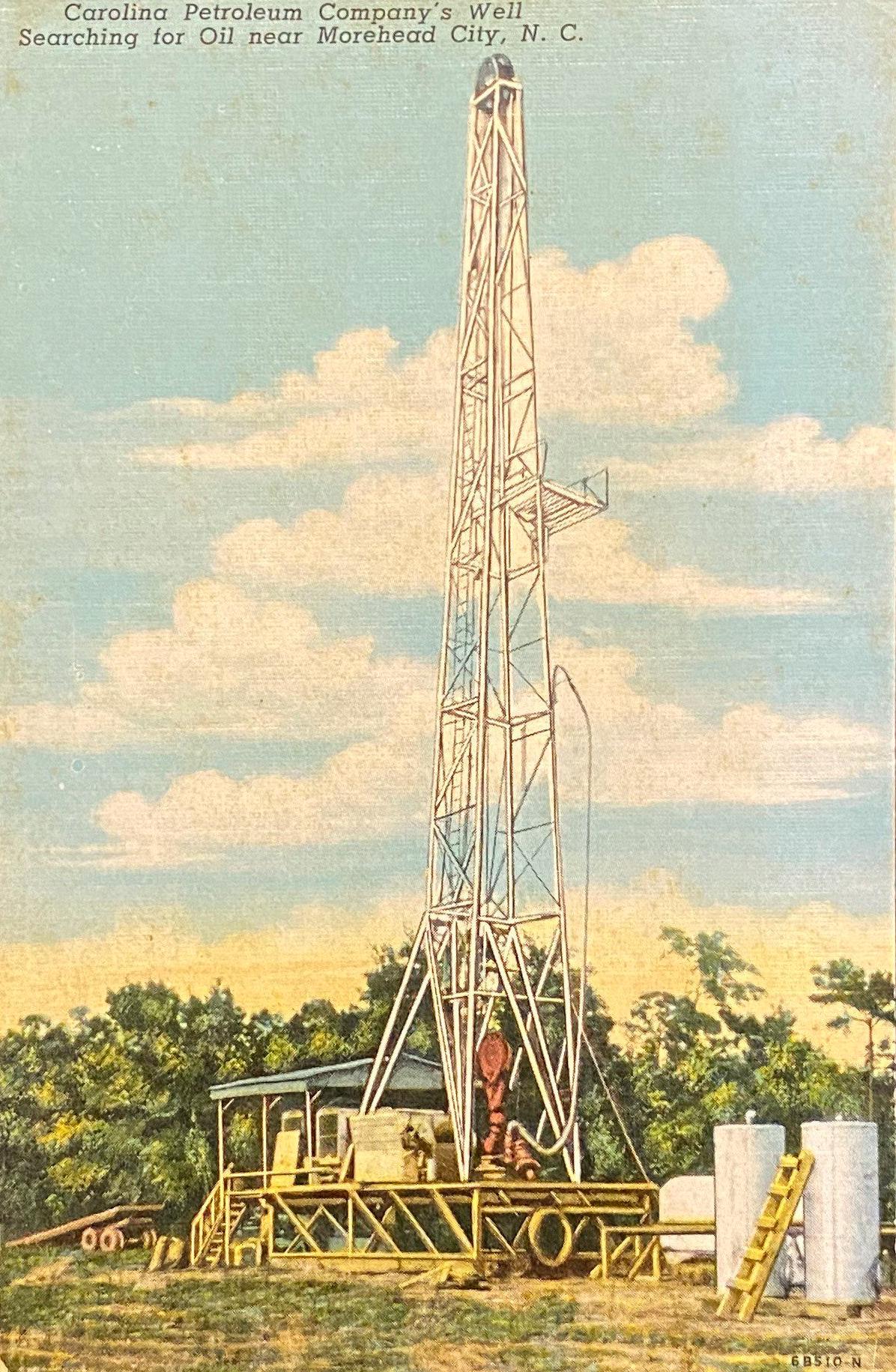 Carolina Petroleum Company's Well Searching for Oil - Morehead City, North Carolina - 1946 Linen Postcard