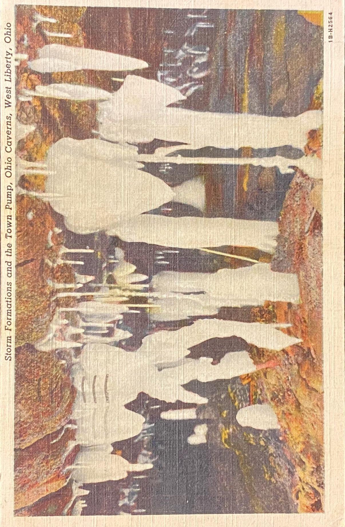 Storm Formations - Town Pump - Ohio Caverns - West Liberty, Ohio - 1940s Linen Postcard