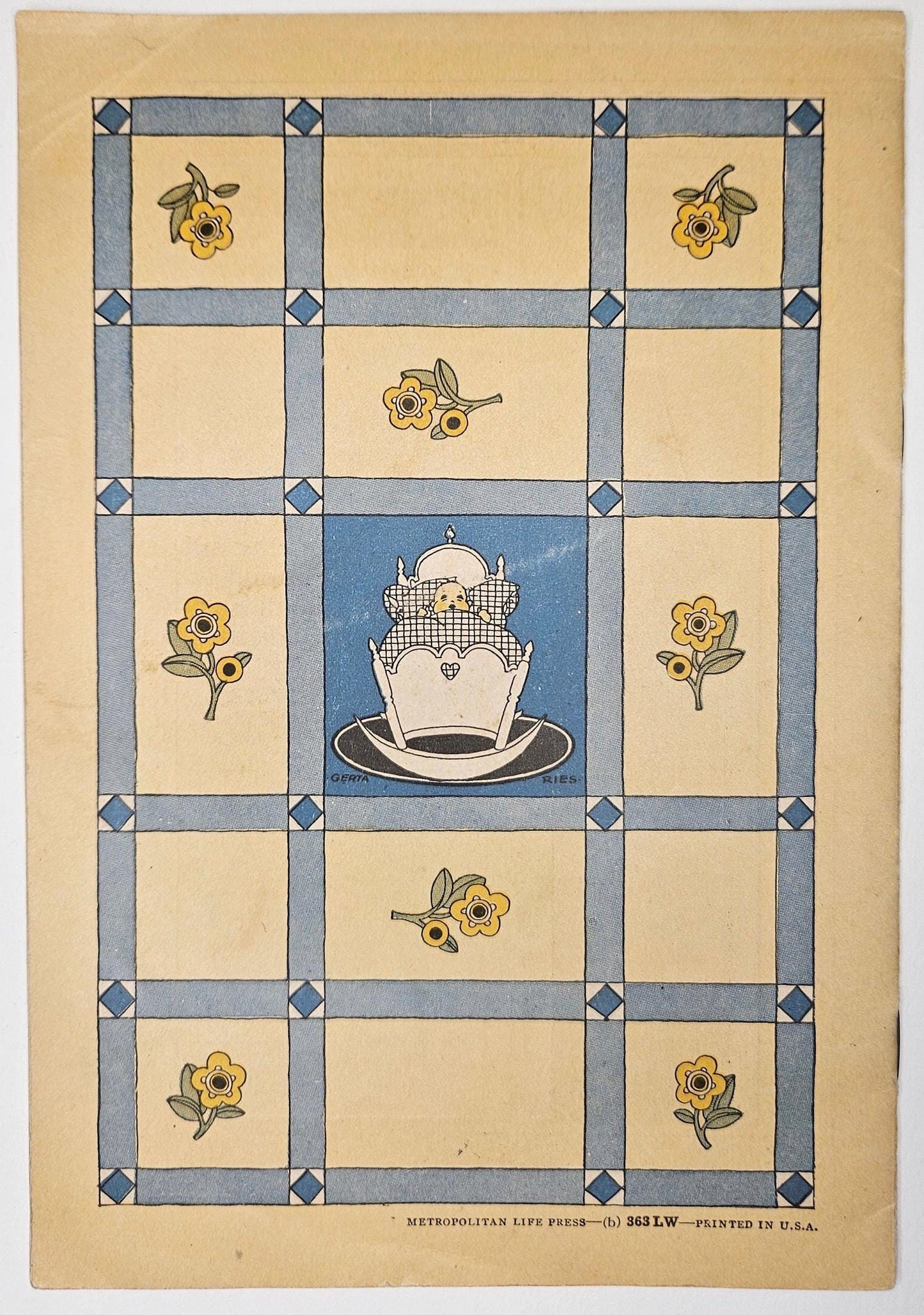 Baby's Book- Metropolitan Life Insurance Company- Cincinnati Ohio 1920s - Martha's Baby Book, 1926 -Art by Gerta Ries - Children's Artwork