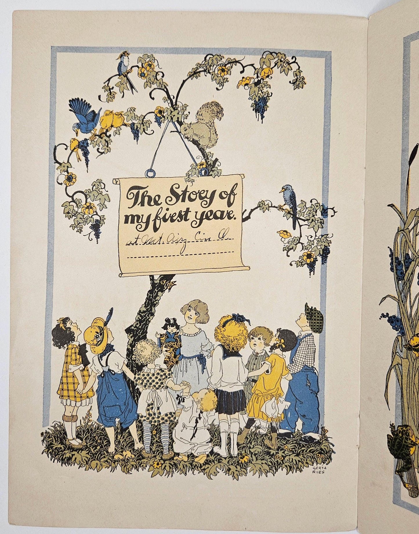 Baby's Book- Metropolitan Life Insurance Company- Cincinnati Ohio 1920s - Martha's Baby Book, 1926 -Art by Gerta Ries - Children's Artwork