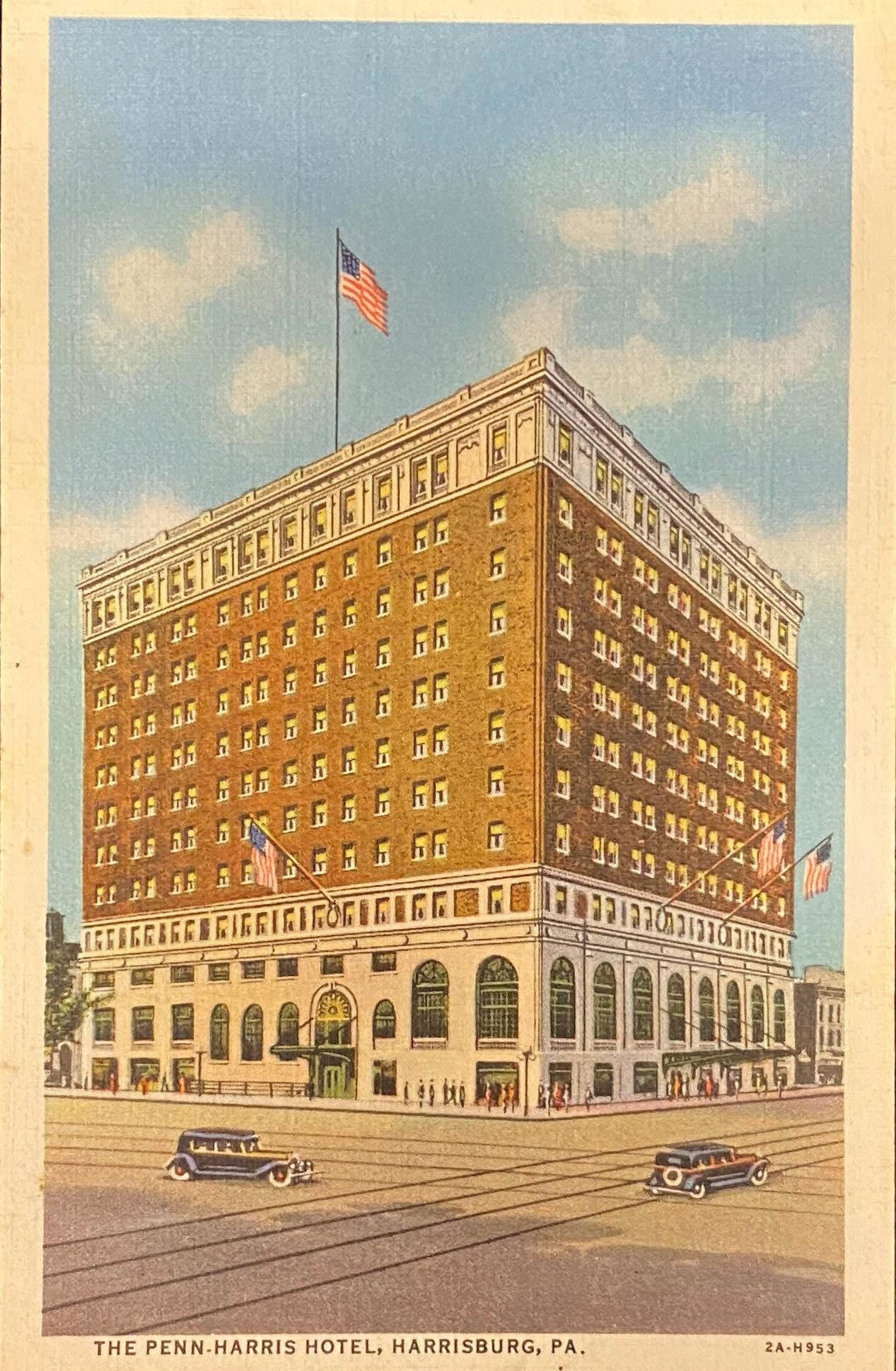 The Penn-Harris Hotel - Harrisburg, Pennsylvania - 1932 Linen Postcard