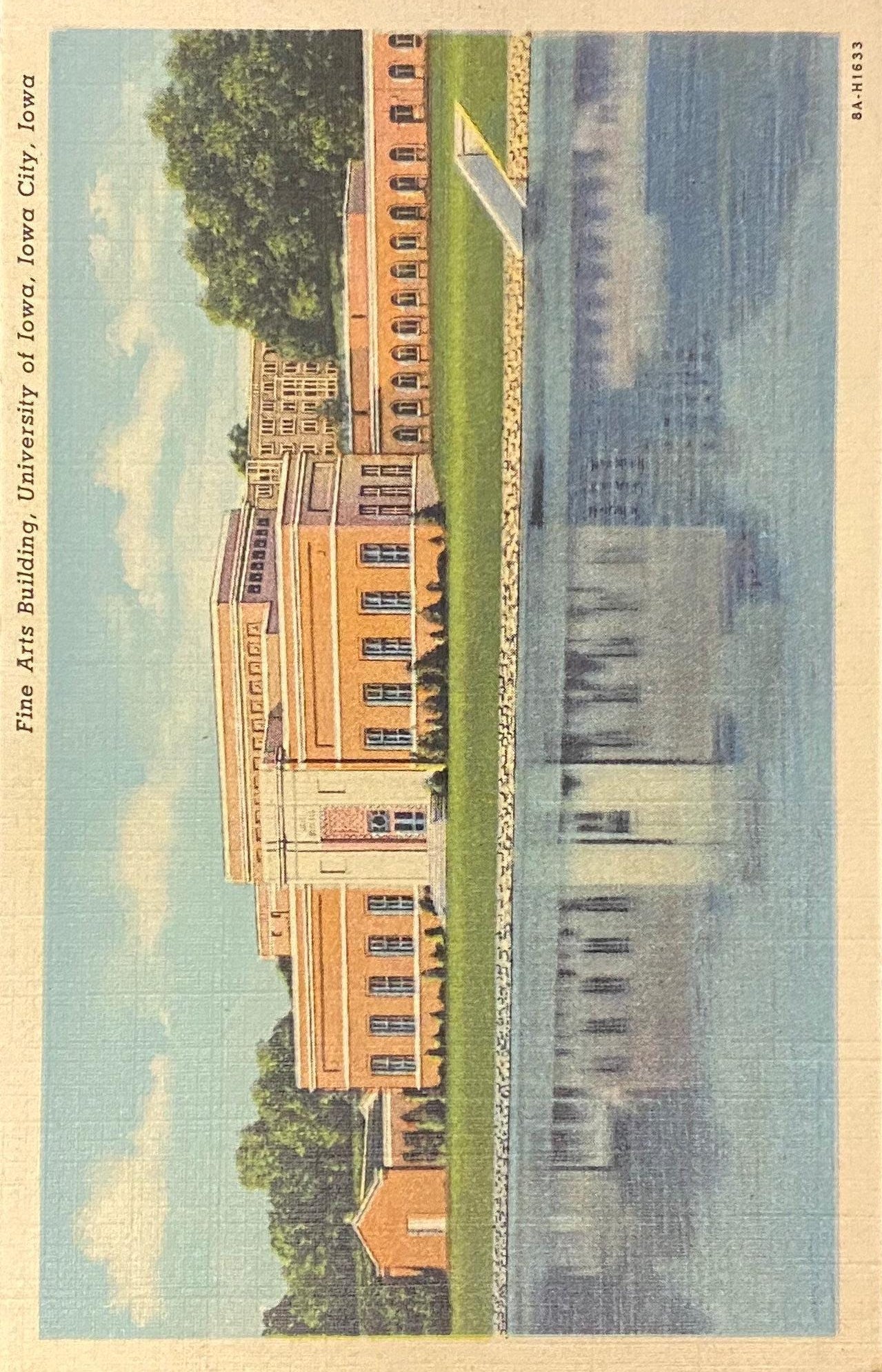 Fine Arts Building - University of Iowa - Iowa City, Iowa - 1938 Linen Postcard