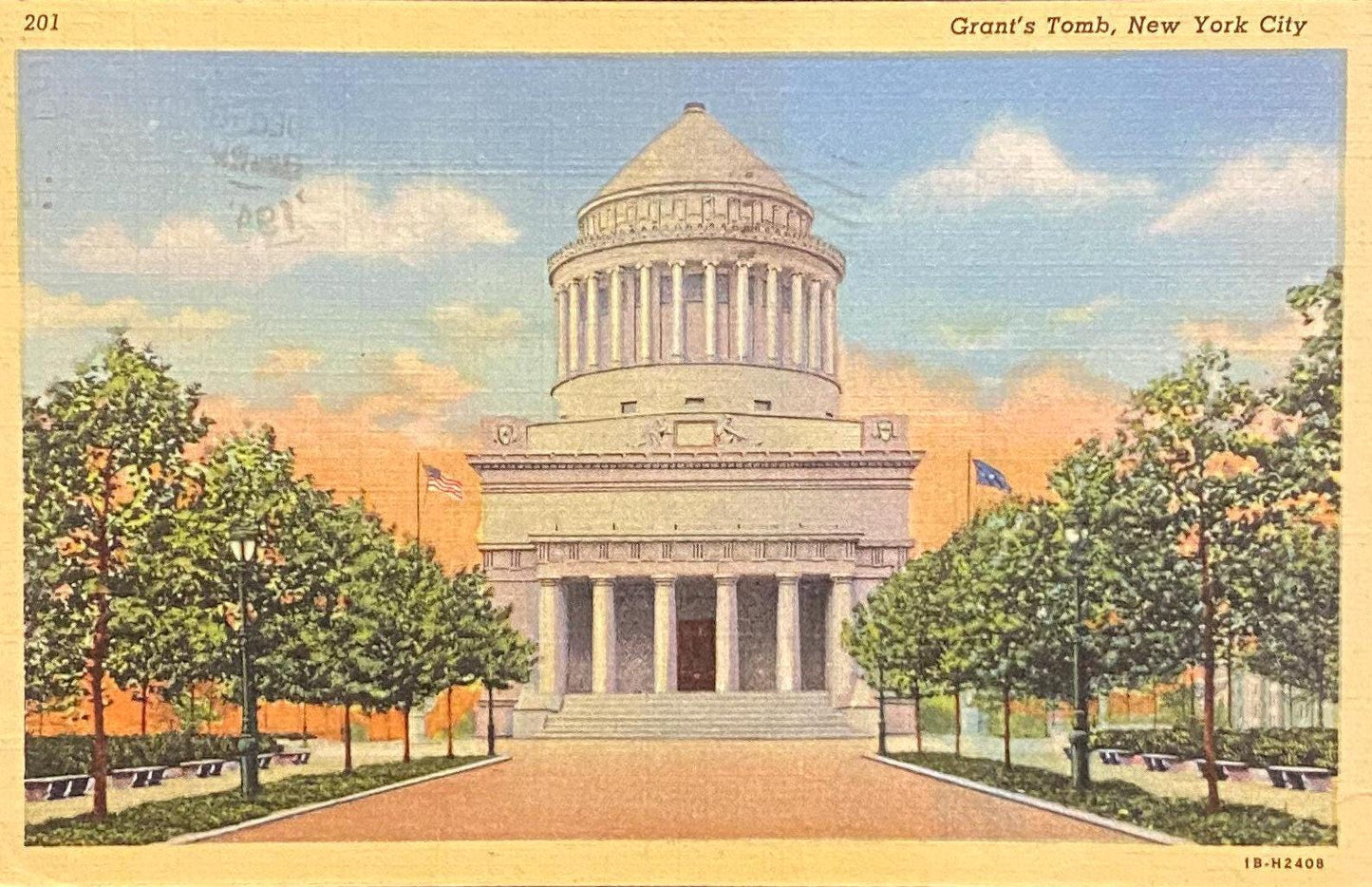Grant's Tomb - New York City, New York - 1945 Linen Postcard