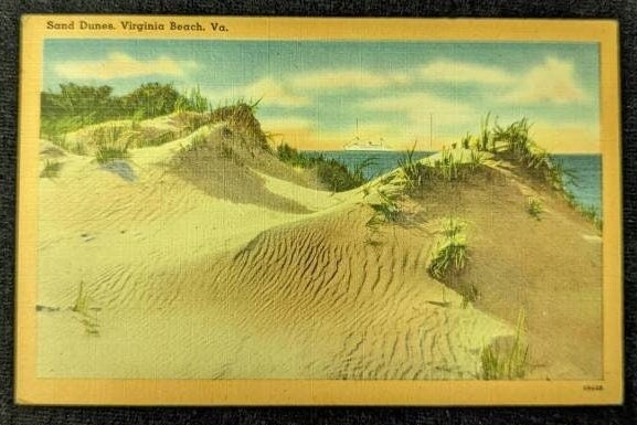 Sand Dunes - Virginia Beach, Virginia - 1940s Linen Postcard