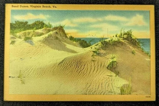 Sand Dunes - Virginia Beach, Virginia - 1940s Linen Postcard
