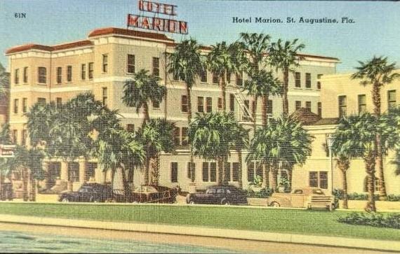 Hotel Marion - St. Augustine, Florida - Vintage Postcard