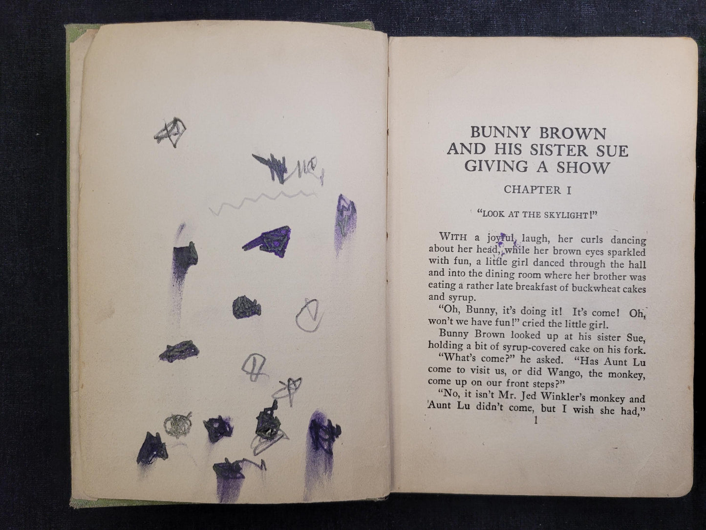 Bunny Brown and his Sister Sue Giving a Show - by Laura Lee Hope - Grosset and Dunlap Book - 1919 Children's book -Missing Tittle page