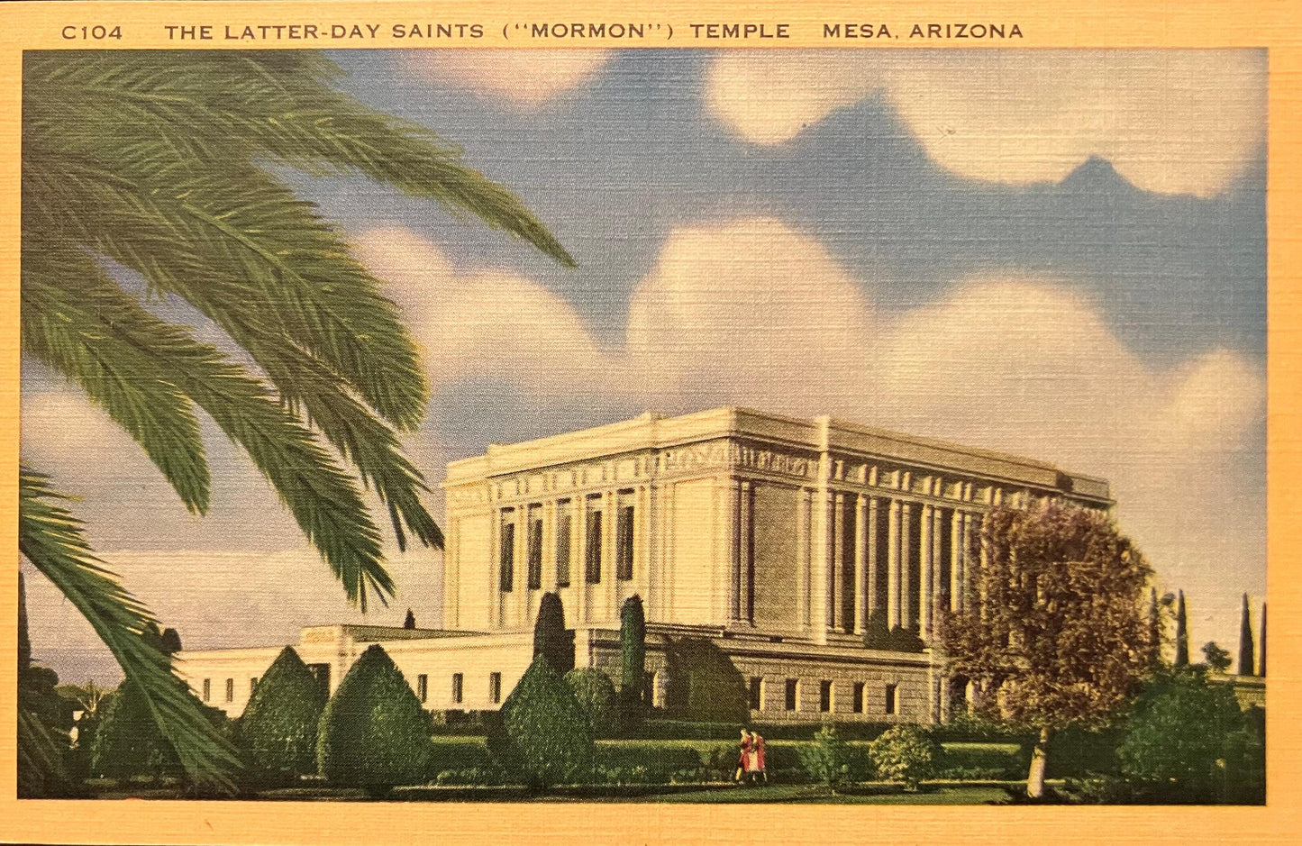 The Latter-Day Saints (“Mormon”) Temple - Mesa, Arizona - 1940s Linen Postcard