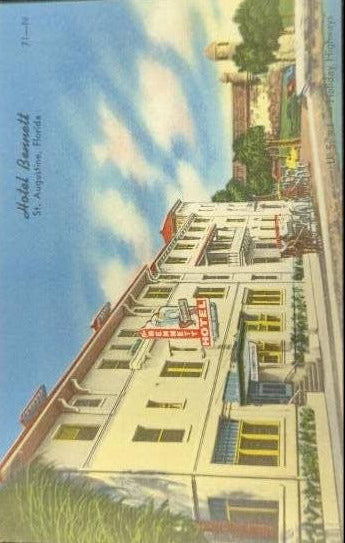 Hotel Bennett, St. Augustine, Florida - Linen Postcard 1940s
