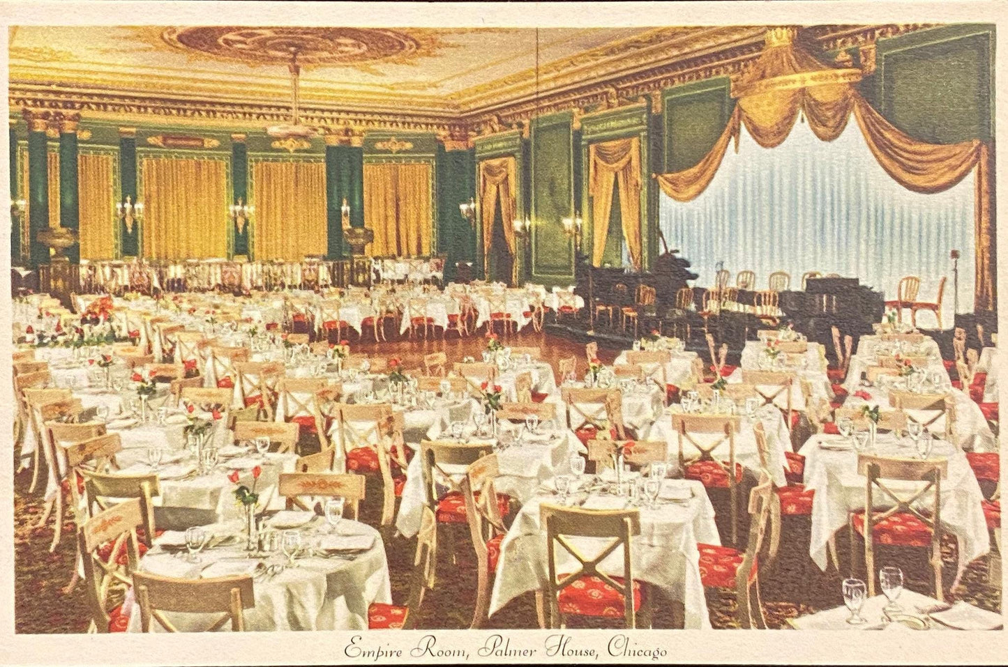 Empire Room, Palmer House, Chicago, Illinois - Linen Postcard