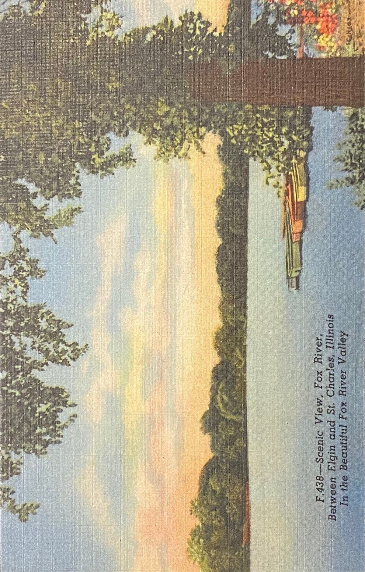 Scenic View - Fox River, Between Elgin and St. Charles, Illinois - In the Beautiful Fox River Valley
