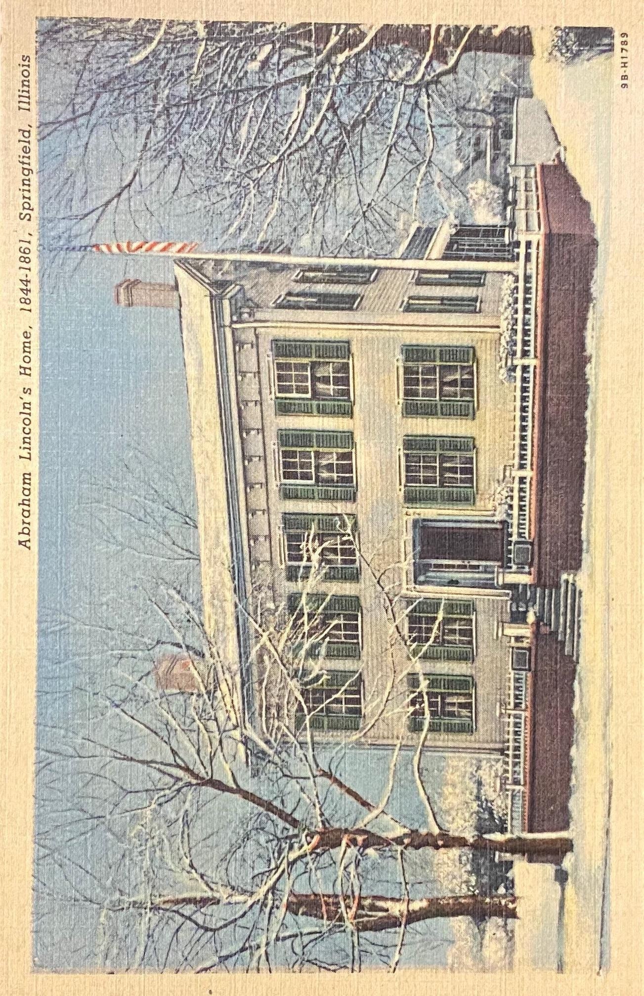 Abraham Lincoln's Home - 1844-1861 - Springfield, Illinois - 1949 Linen Postcard