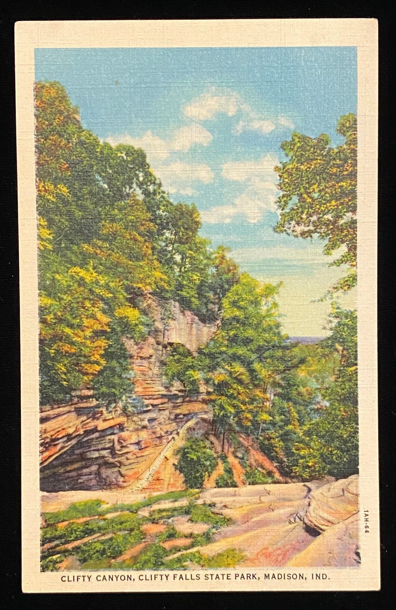 Clifty Canyon - Clifty Falls State Park - Madison, Indiana - 1931 Linen Postcard