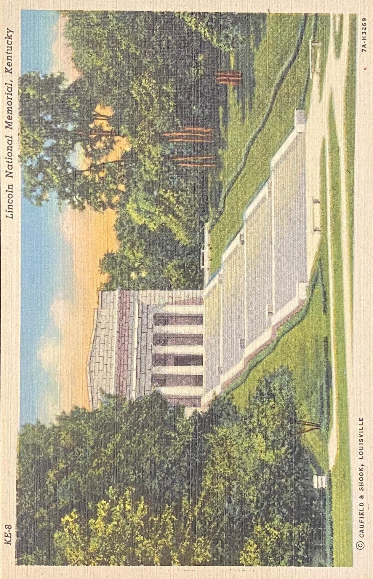 Lincoln National Memorial - Kentucky - 1937 Linen Postcard