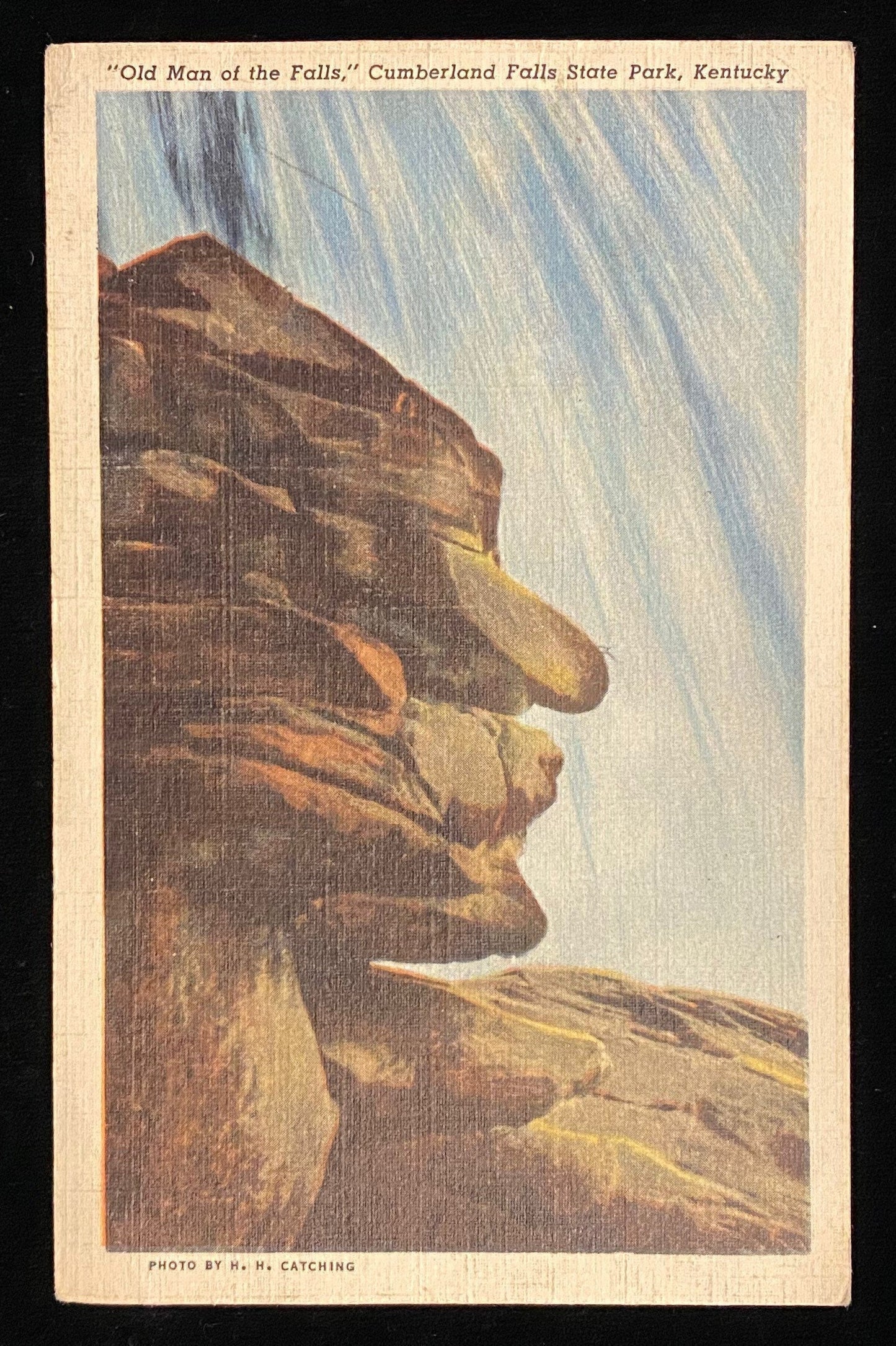 Old Man of the Falls - Cumberland Falls State Park - Kentucky - 1945 Linen Postcard