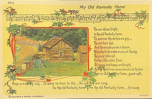 My Old Kentucky Home - 1937 Linen Postcard