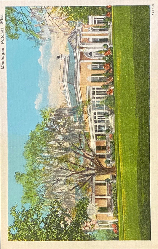 Monteigne - Natchez, Mississippi - 1930s Linen Postcard