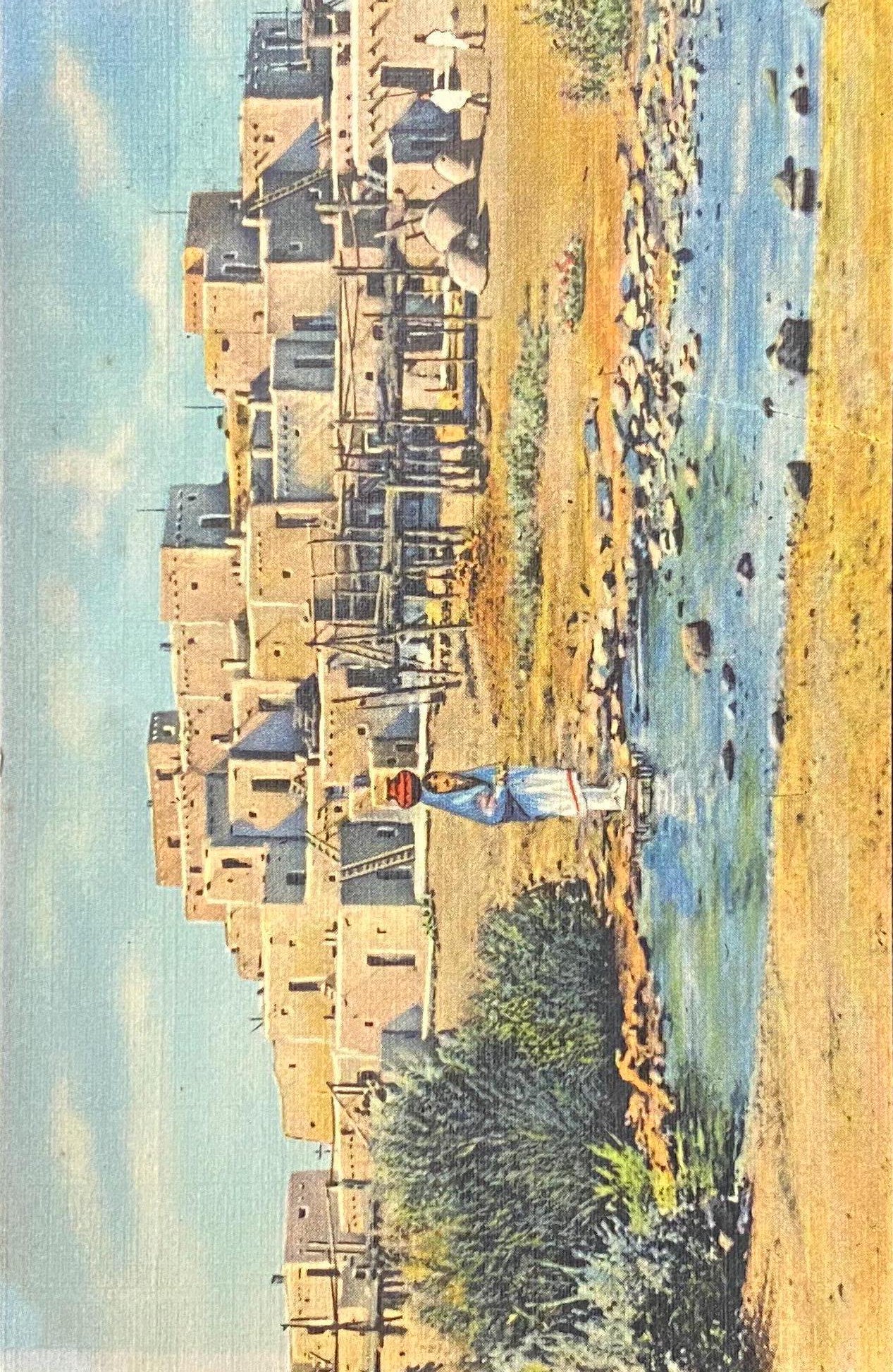 Pueblo De Taos, New Mexico - 1935 Vintage Linen Postcard