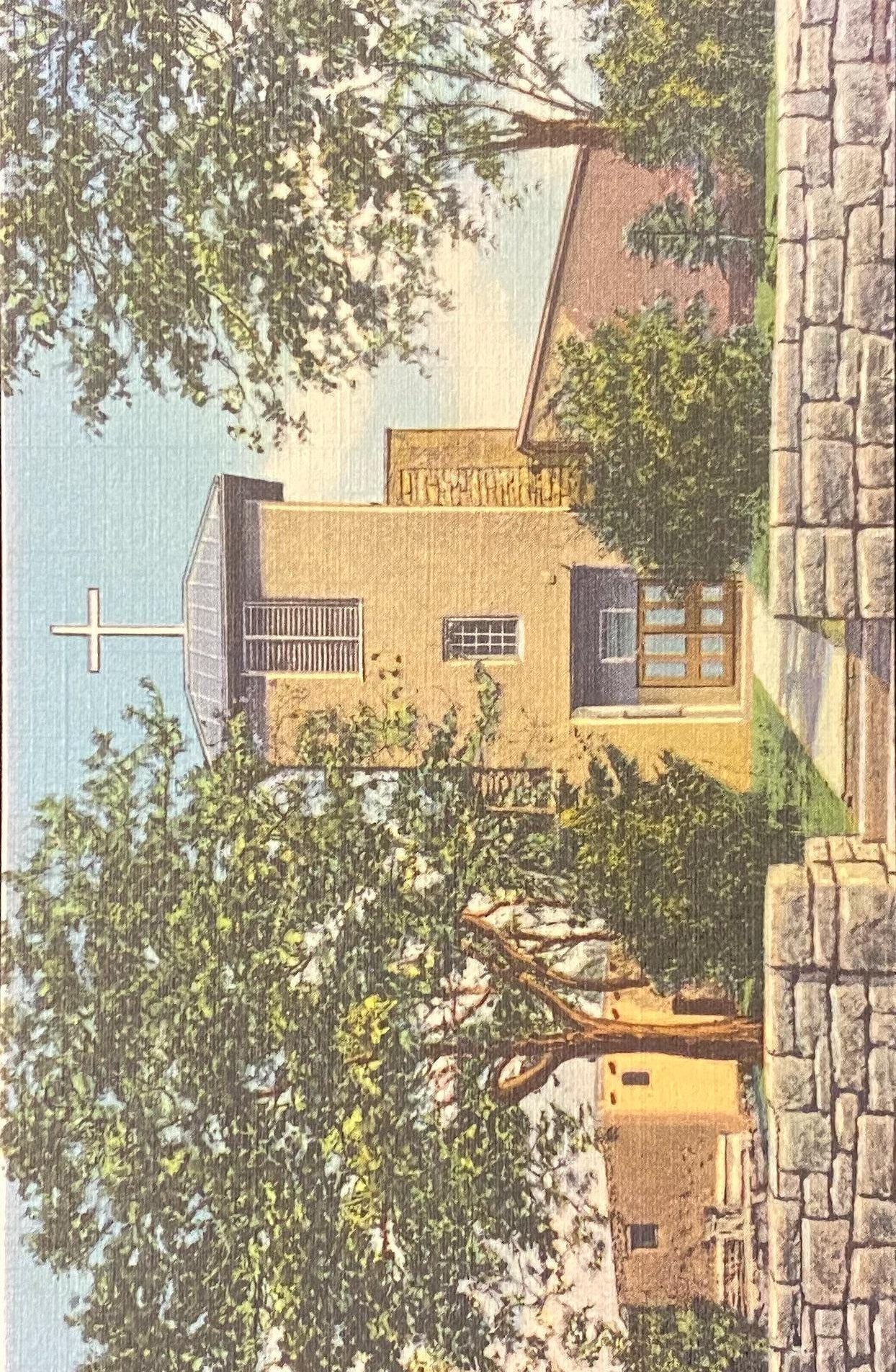 Oldest Church in U.S. - San Miguel Mission - Santa Fe, New Mexico - 1938 Linen Postcard