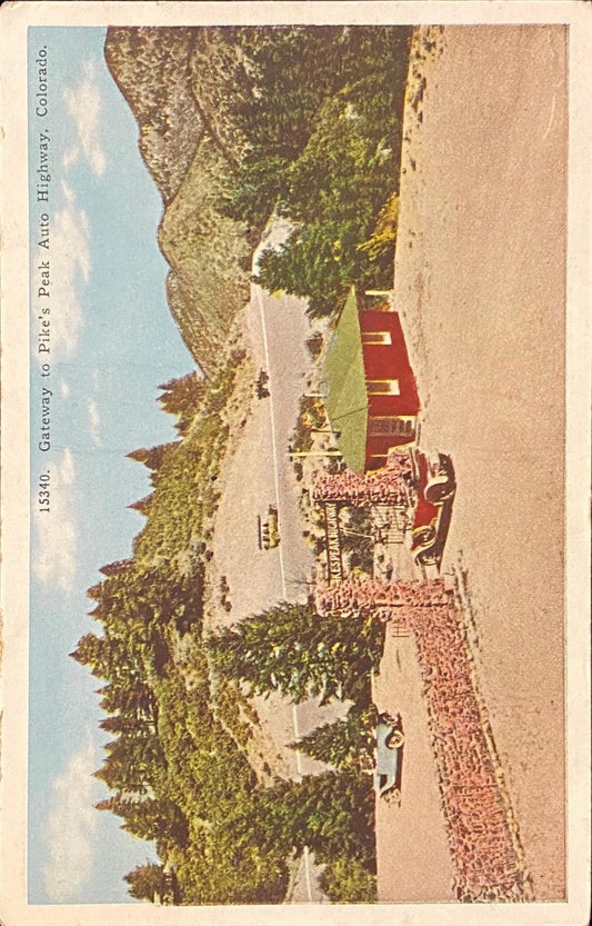 Gateway to Pike's Peak Auto Highway - Colorado - Vintage Postcard