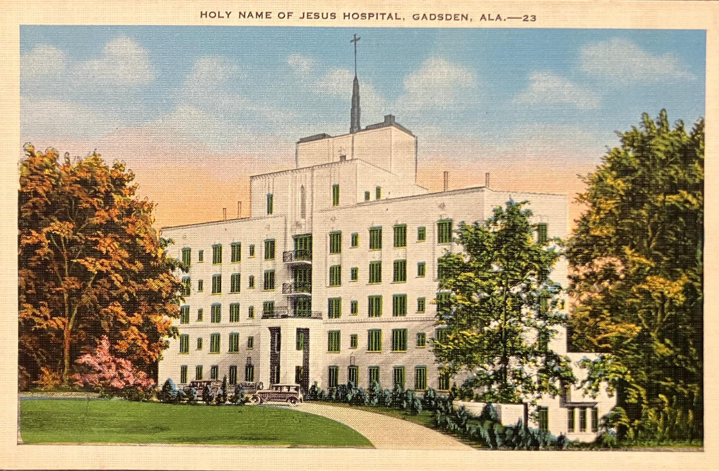 Holy Name of Jesus Hospital - Gadsden, Alabama - Vintage Postcard