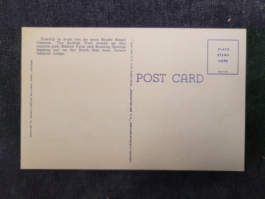 Yavapai Point - Grand Canyon, Arizona - 1940s Linen Postcard