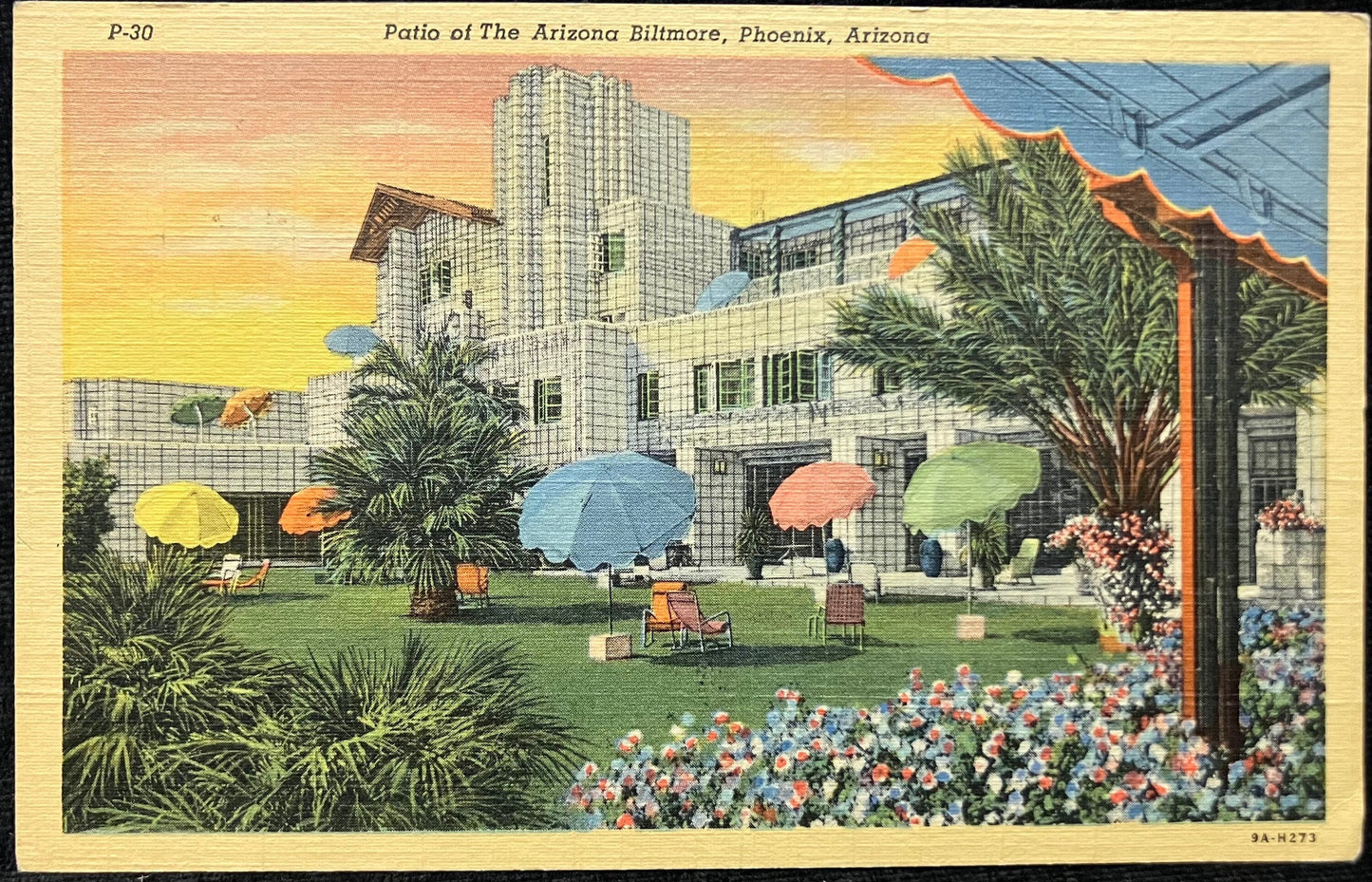Patio of The Arizona Biltmore -Phoenix, Arizona - Vintage Postcard