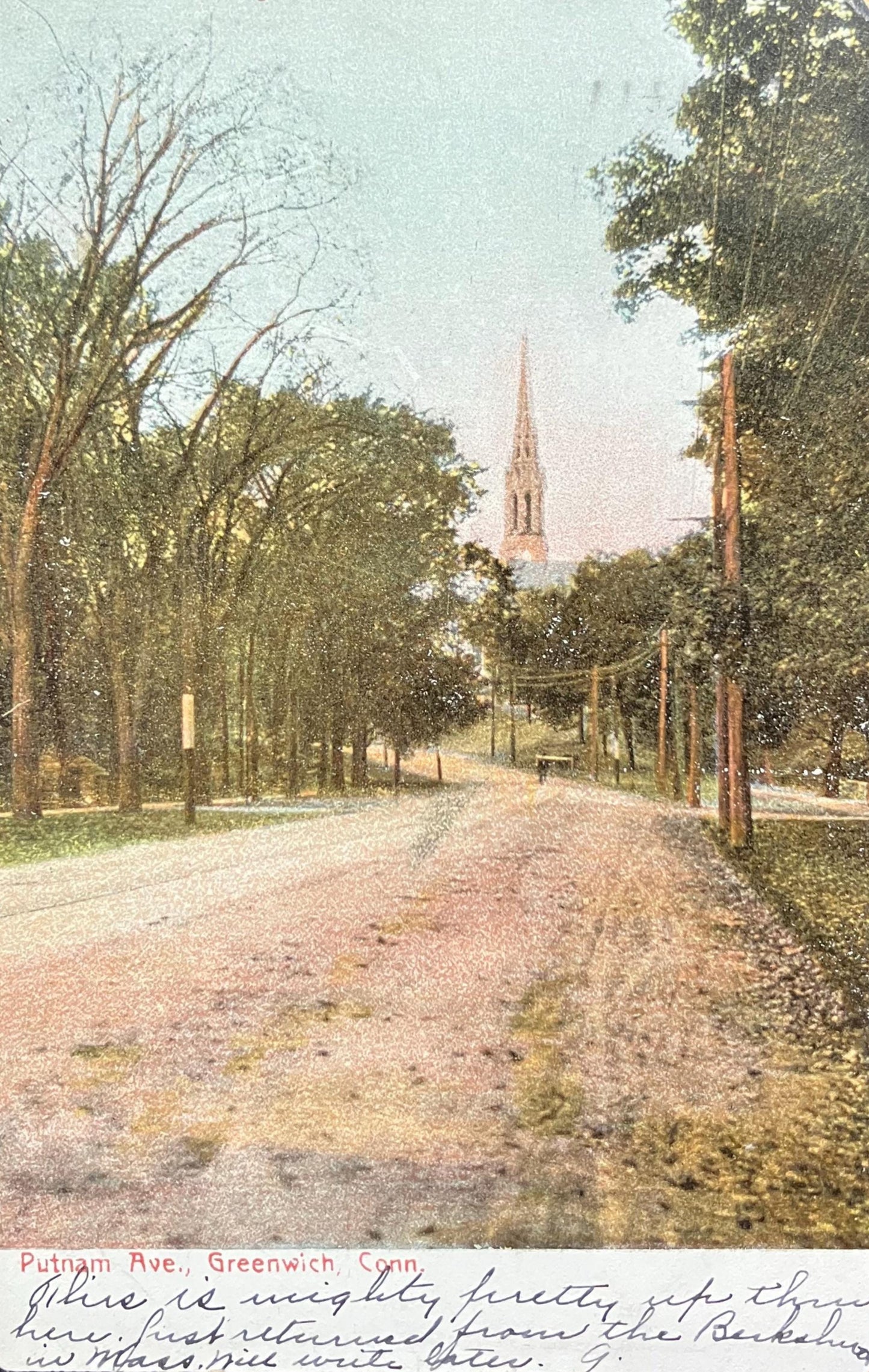 Putnam Ave. - Greenwich, Conneticut. - Vintage pre 1906  Conneticut Postcard