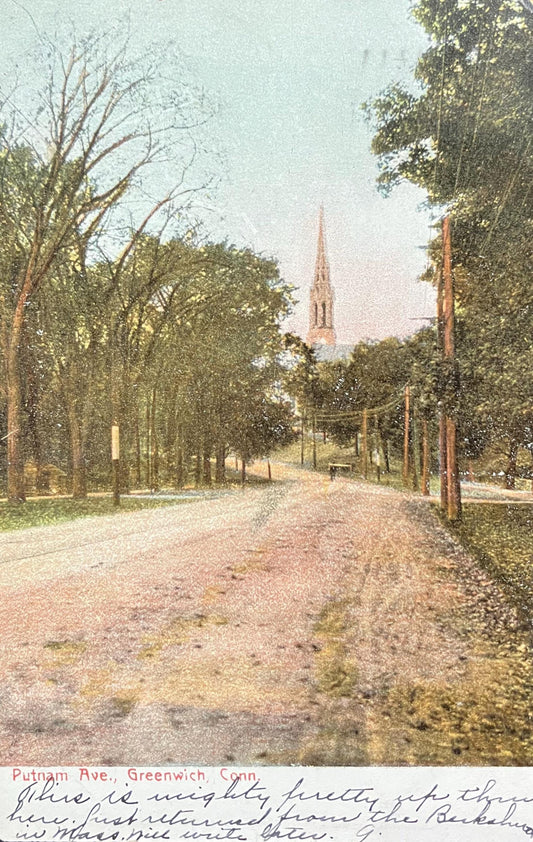 Putnam Ave. - Greenwich, Conneticut. - Vintage pre 1906  Conneticut Postcard
