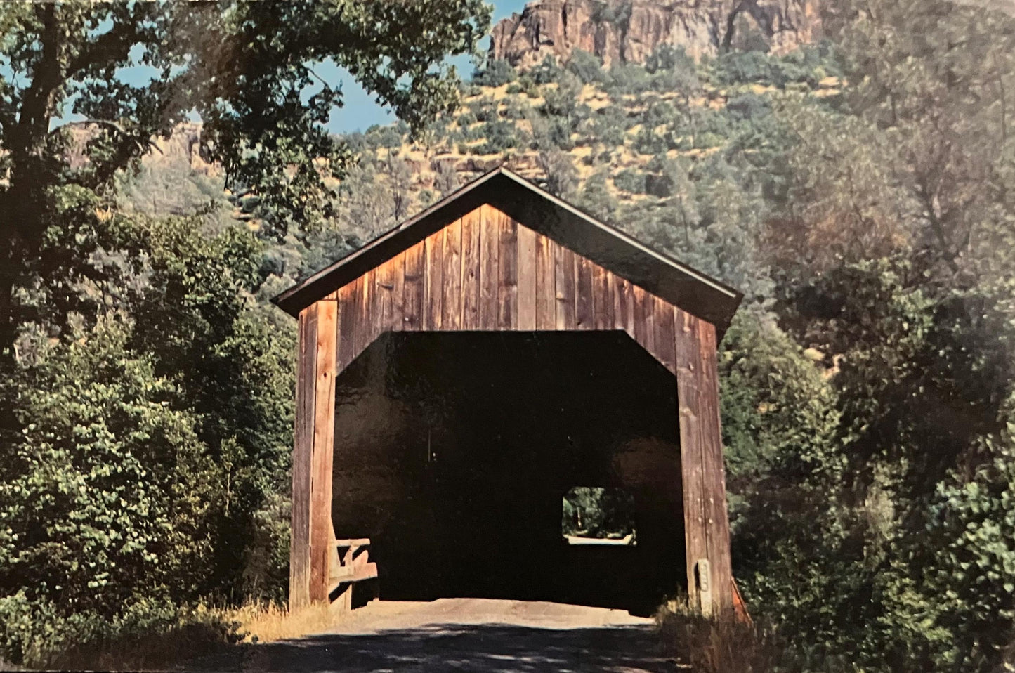 Honey Run Covered Bridge near Chico, California - Vintage Covered Bridge Postcard