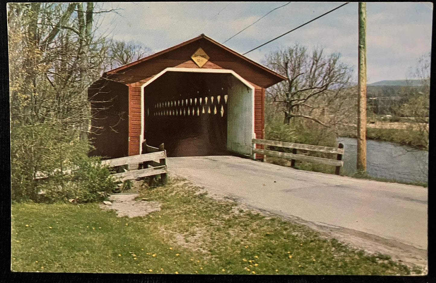 Silk Road Bridge in North Bennington, Vermont - Photo: Lennie Lorette - Vintage Postcard
