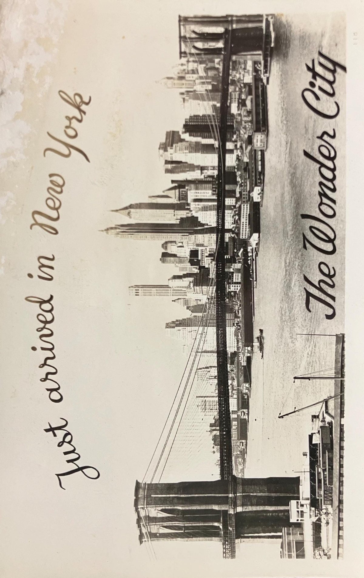 RPPC - Just arrived in New York, 1944 - The Wonder City - Vintage Postcard