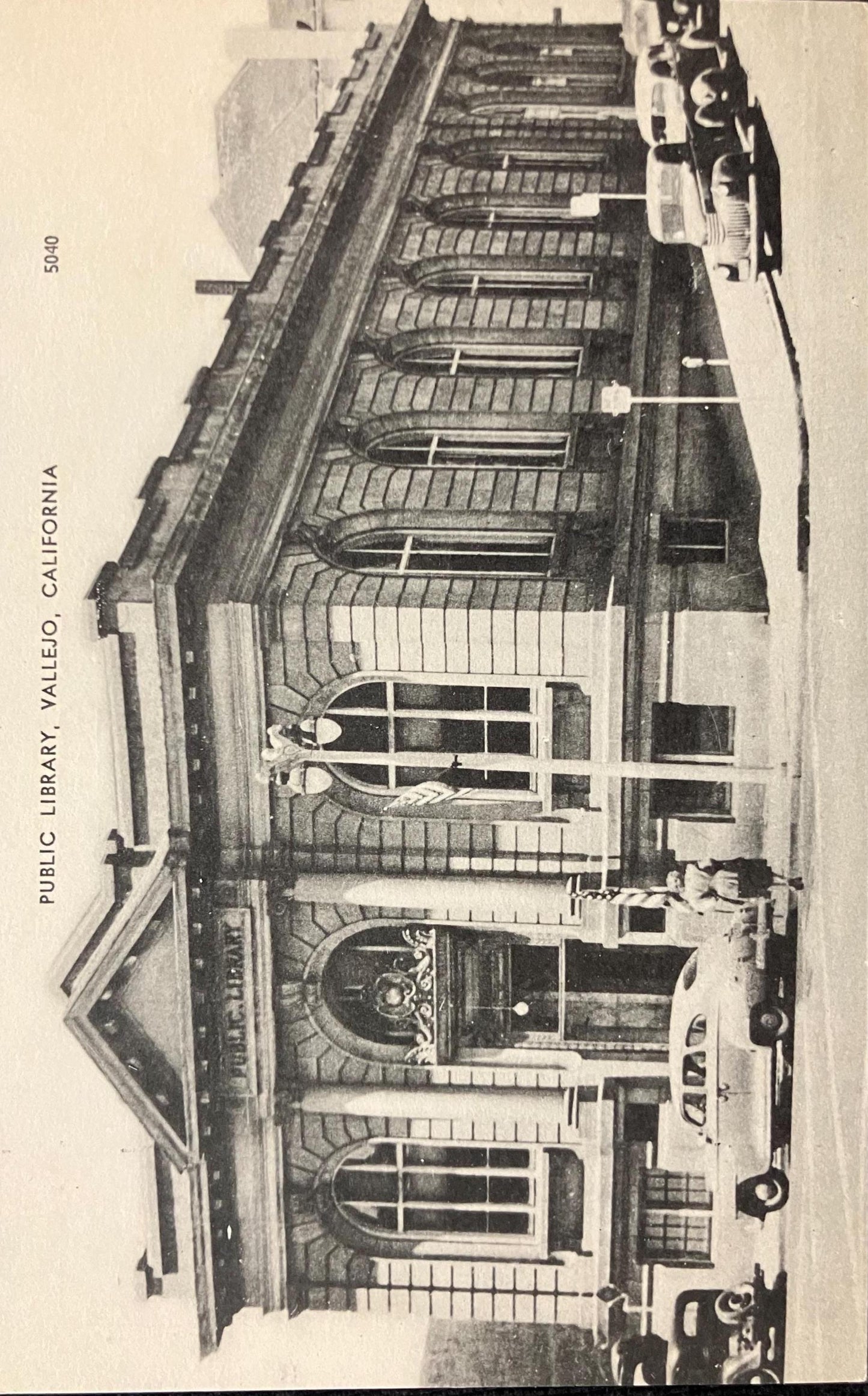 RPPC - Public Library, Vallejo, California - Vintage Library half-tone Photo Postcard