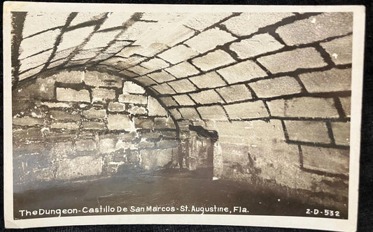 RPPC - The Dungeon - Castillo De San Marcos - St. Augustine, Florida - Vintage Postcard